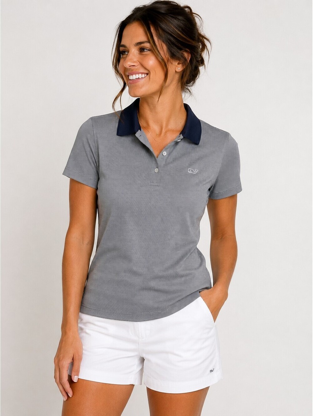 Vineyard Vines Women’s XS Gray Performance Polo Shirt Golf Tennis Preppy